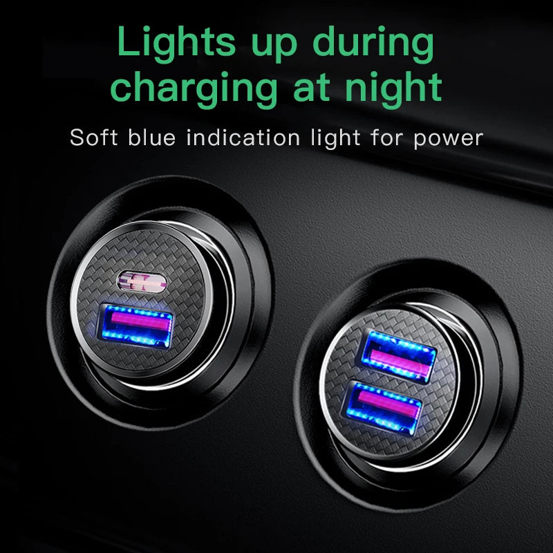 Carregador Veicular Baseus Dual USB 5A com Duas Portas Rápidas – Energia e Carregamento