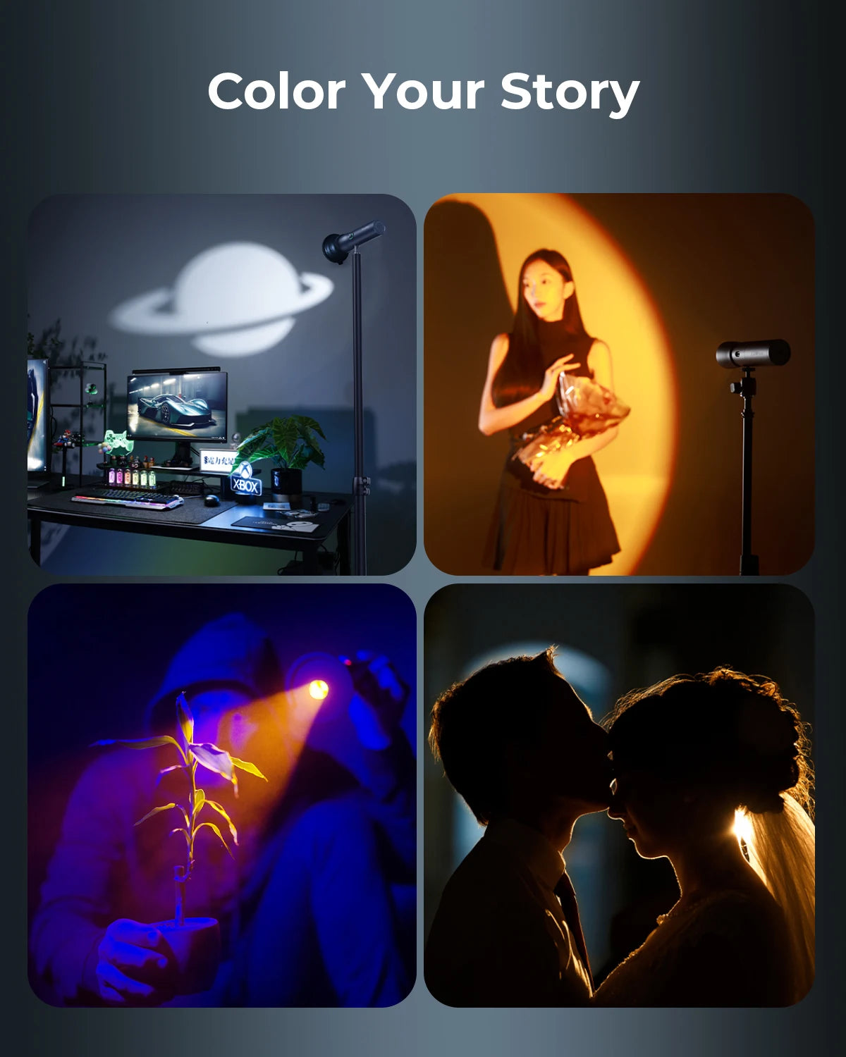 Mini Luz de Vídeo LED SmallRig RF-10C com Foco Ajustável e 4 Cores – Luzes e Iluminação