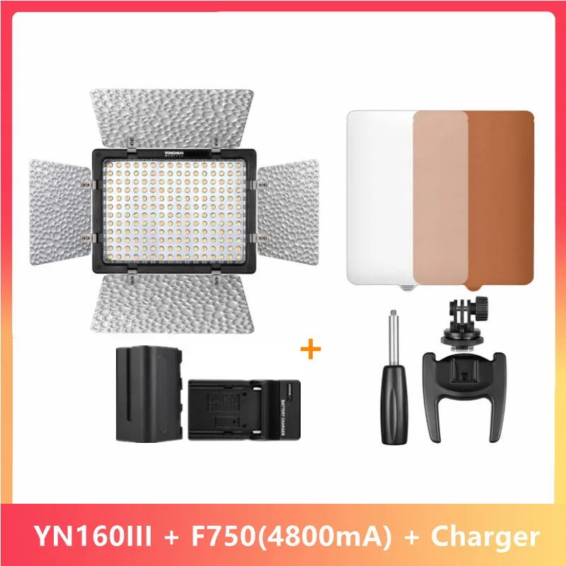 Painel LED Bi‑Color 3200–5500K com Controle e Filtros – Luzes e Iluminação