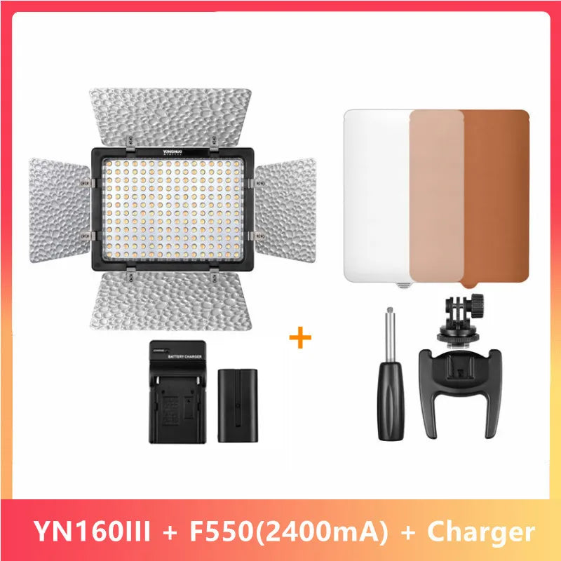 Painel LED Bi‑Color 3200–5500K com Controle e Filtros – Luzes e Iluminação