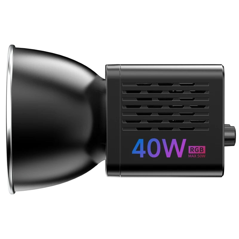 Luz de Vídeo RGB 40W com Bi-Color 2500K–6500K e Montagem Mini Bowens – Luzes e Iluminação