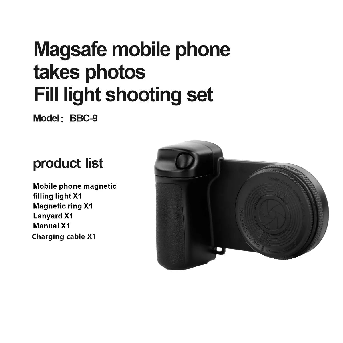 Photo Grip Magsafe Bluetooth com Luz 5 níveis e Estabilizador – Captação de Vídeo