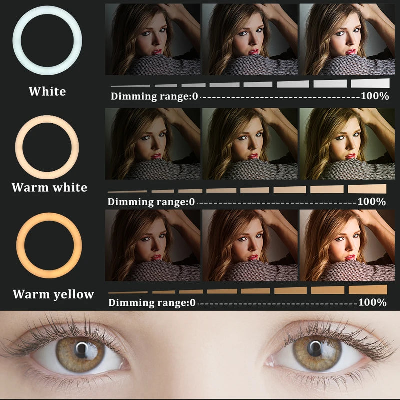 Ring Light LED 22’’ com Temperatura Ajustável 3200K–6500K e Controle de Brilho – Luzes e Iluminação