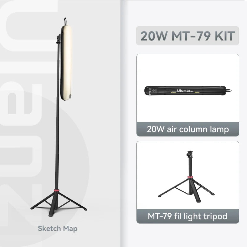 Luz Tubo Magnética Portátil 12W Bi-Color 2700K–6500K Dobrável e Resistente à Água – Luzes e Iluminação