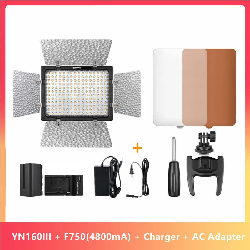 Painel LED Bi‑Color 3200–5500K com Controle e Filtros – Luzes e Iluminação