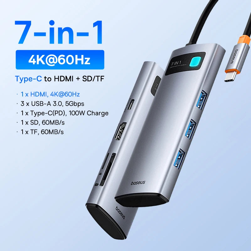 Hub USB-C Baseus 10 em 1 com Dual HDMI 8K/4K e PD 100W – Acessórios e Adaptadores