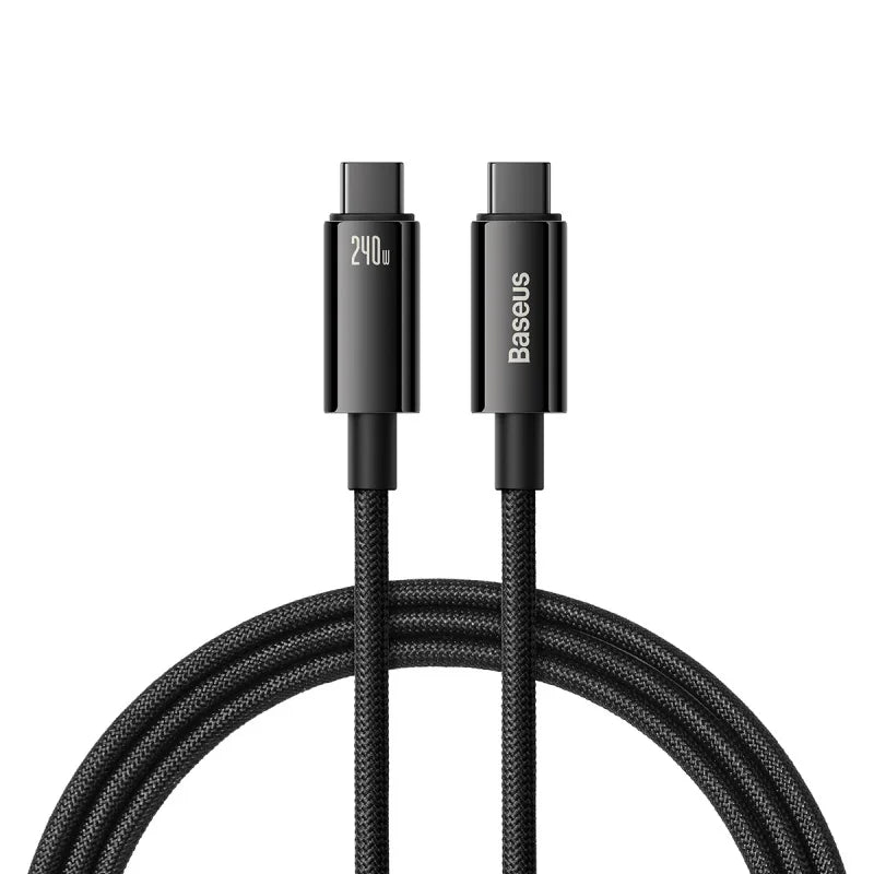 Cabo USB-C Baseus 240W PD3.1 com Carregamento Rápido 48V/5A – Energia e Carregamento