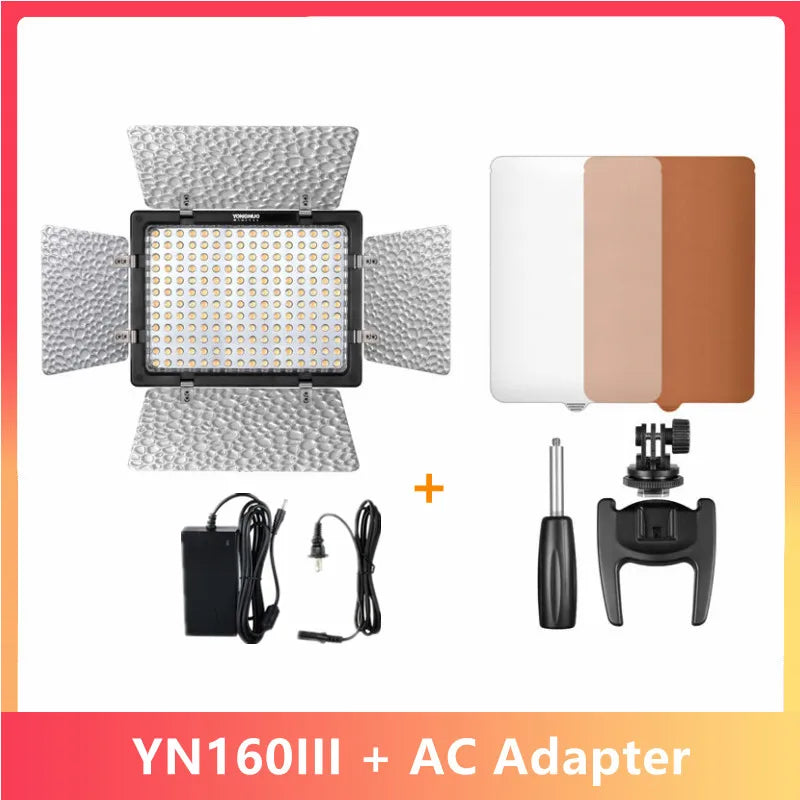 Painel LED Bi‑Color 3200–5500K com Controle e Filtros – Luzes e Iluminação