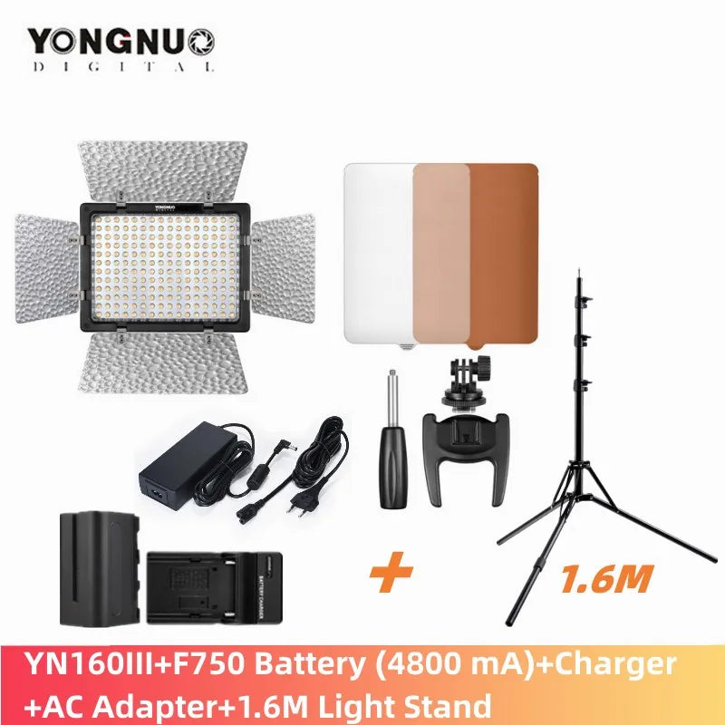 Painel LED Bi‑Color 3200–5500K com Controle e Filtros – Luzes e Iluminação