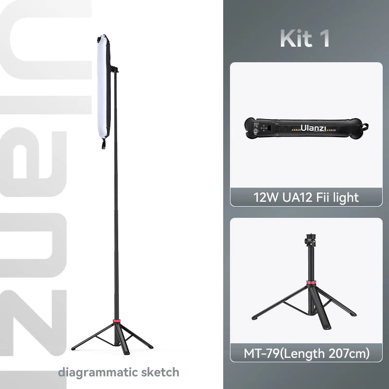 Luz Tubo Magnética Portátil 12W Bi-Color 2700K–6500K Dobrável e Resistente à Água – Luzes e Iluminação