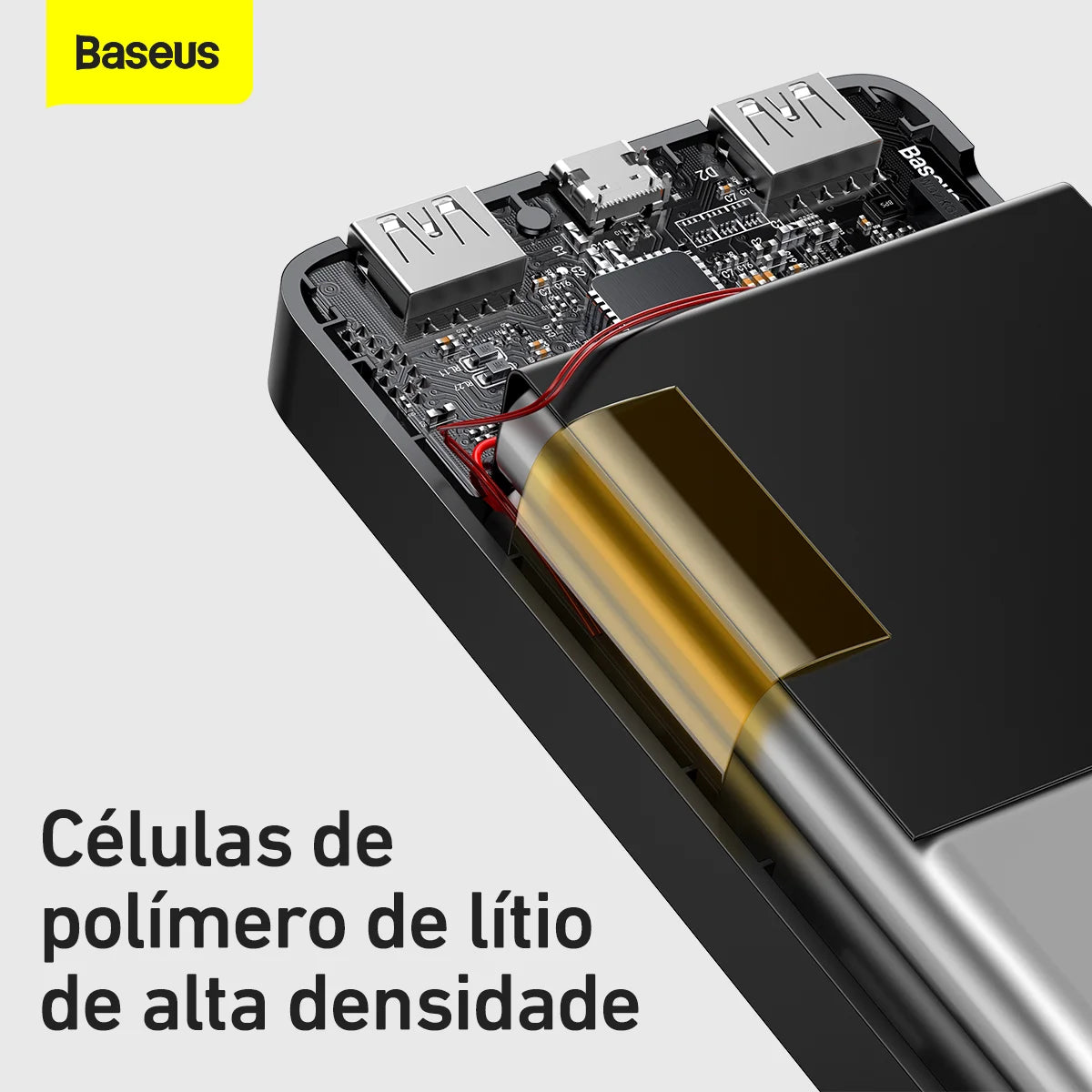 Power Bank Baseus 20.000mAh 15W com Indicador LED e Carregamento Rápido – Energia e Carregamento