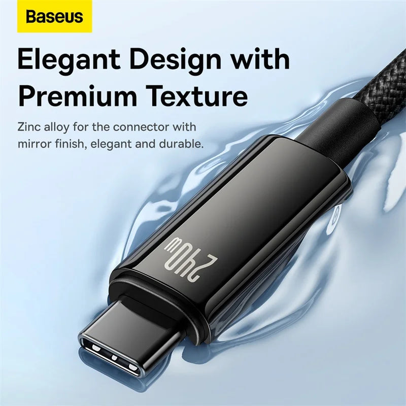 Cabo USB-C Baseus 240W PD3.1 com Carregamento Rápido 48V/5A – Energia e Carregamento