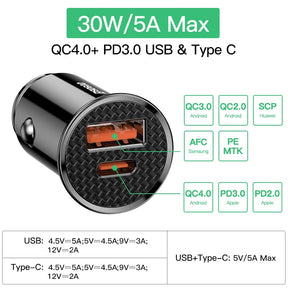 Carregador Veicular Baseus Dual USB 5A com Duas Portas Rápidas – Energia e Carregamento