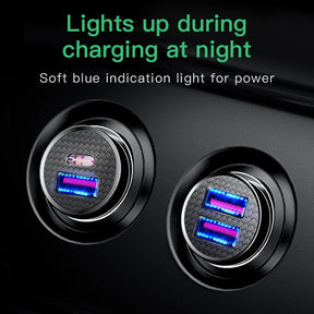 Carregador Veicular Baseus Dual USB 5A com Duas Portas Rápidas – Energia e Carregamento