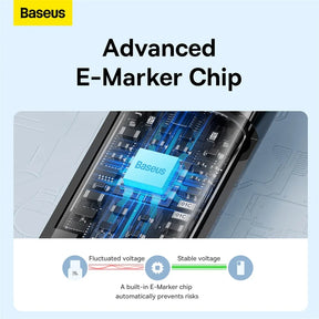 Cabo USB-C Baseus 240W PD3.1 com Carregamento Rápido 48V/5A – Energia e Carregamento