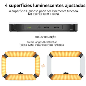 Rig de Vídeo com Luz LED 2 em 1 e Suporte Cold Shoe – Captação de Vídeo