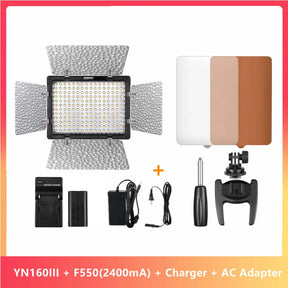 Painel LED Bi‑Color 3200–5500K com Controle e Filtros – Luzes e Iluminação
