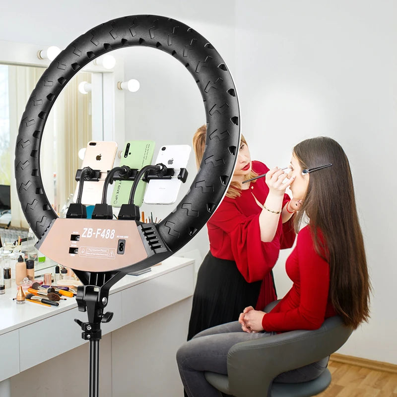 Ring Light LED 22’’ com Temperatura Ajustável 3200K–6500K e Controle de Brilho – Luzes e Iluminação