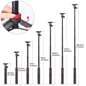 Tripé Portátil com Suporte para Smartphone e Câmera – Suporte/Tripé