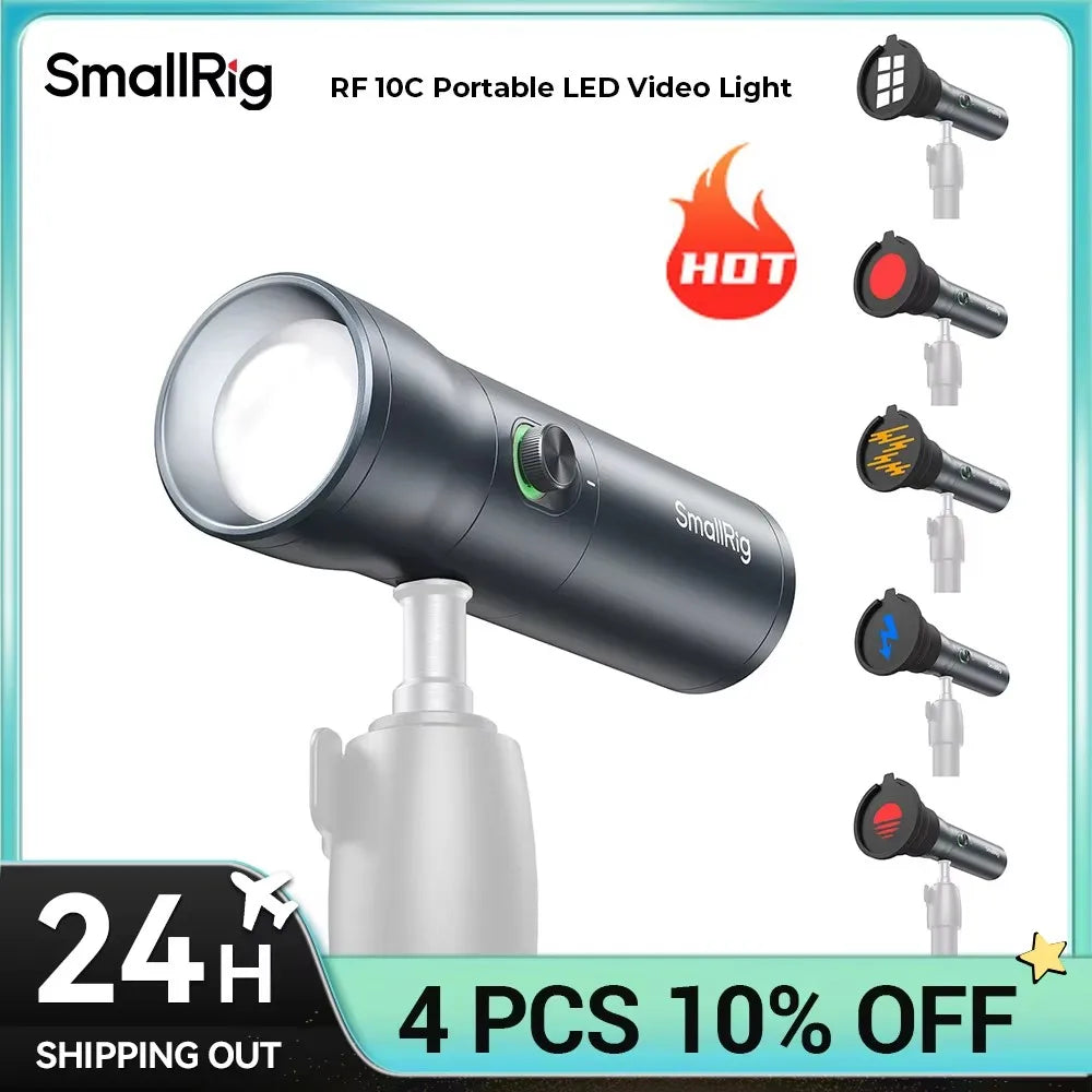 Mini Luz de Vídeo LED SmallRig RF-10C com Foco Ajustável e 4 Cores – Luzes e Iluminação