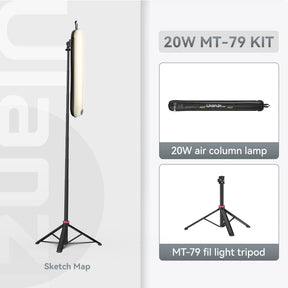 Luz Tubo Magnética Portátil 12W Bi-Color 2700K–6500K Dobrável e Resistente à Água – Luzes e Iluminação