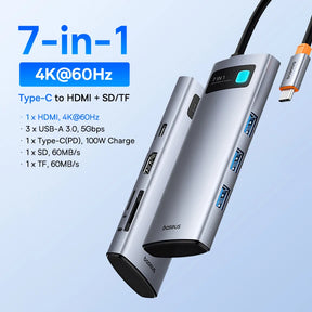 Hub USB-C Baseus 10 em 1 com Dual HDMI 8K/4K e PD 100W – Acessórios e Adaptadores