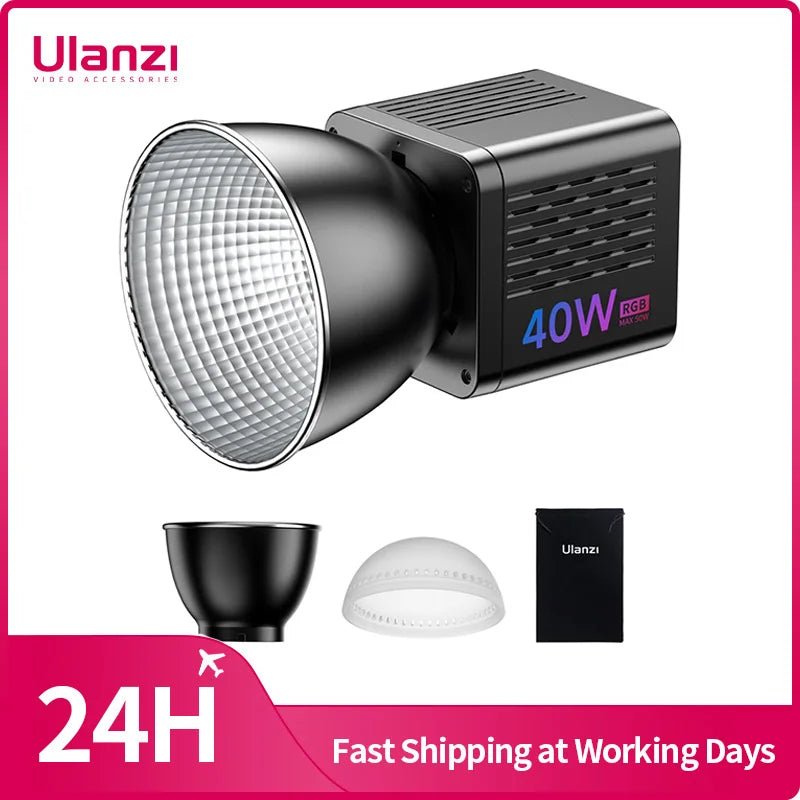 Luz de Vídeo RGB 40W com Bi-Color 2500K–6500K e Montagem Mini Bowens – Luzes e Iluminação