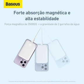 Power Bank Baseus Magnético 10.000mAh com Carregamento Rápido 20W – Energia e Carregamento